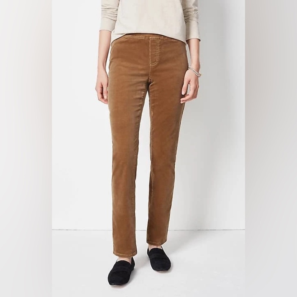 J Jill Pull On Corduroy Pants Slim Leg Camel Color Elastic Waistband New W/ Tags
